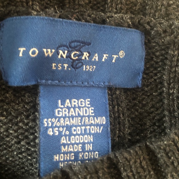 Towncraft Men's Black Cable Knit Sweater - Picture 5 of 5